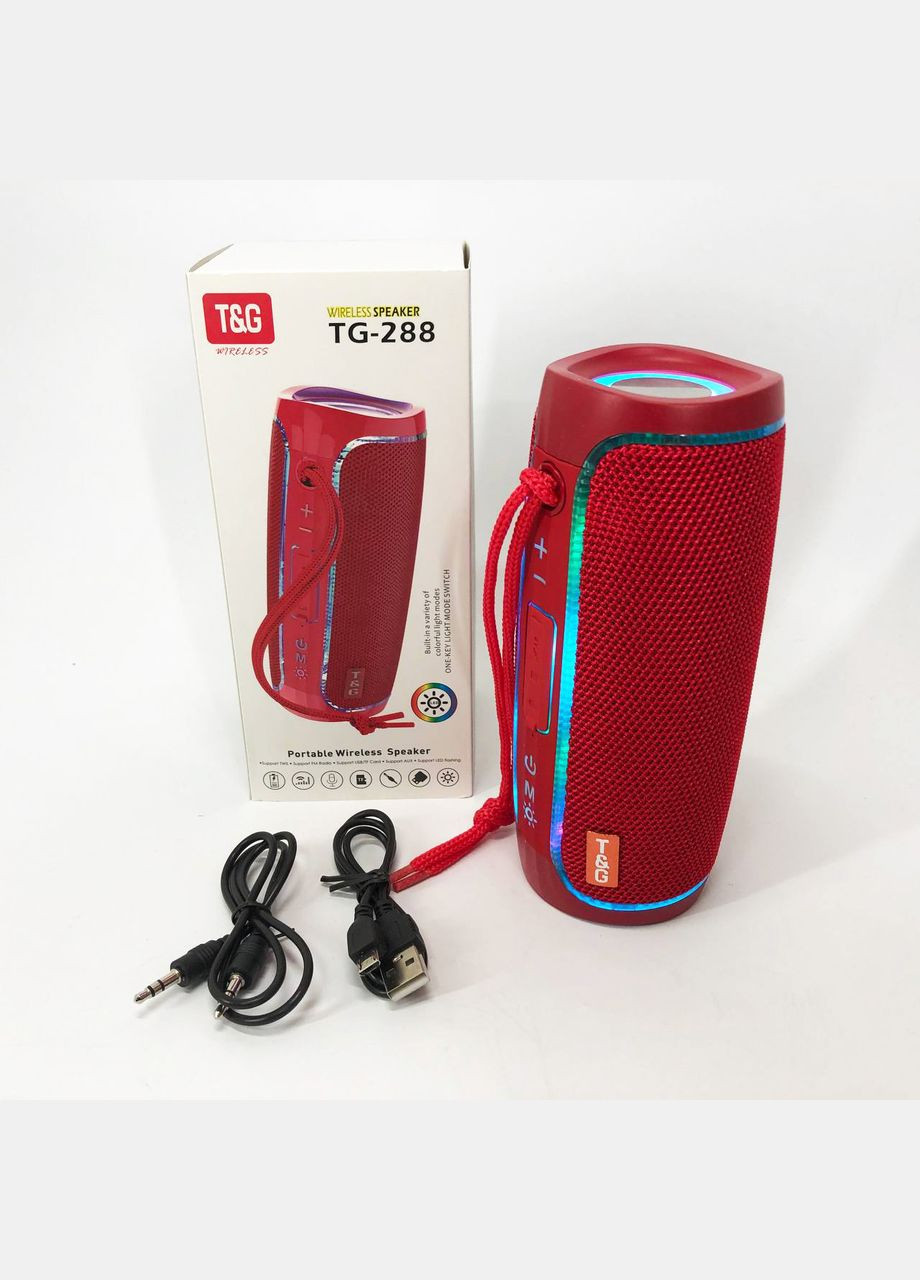 Портативная Bluetooth колонка с LED подсветкой TG288. Цвет: корасный T&G (297442984)