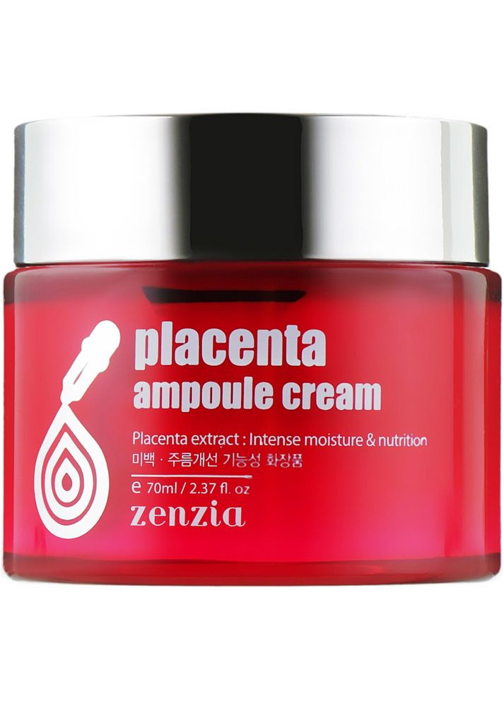 Поживний ампульний крем для обличчя з плацентою Placenta Ampoule Cream 70 мл (8809210030393) Zenzia (360715330)