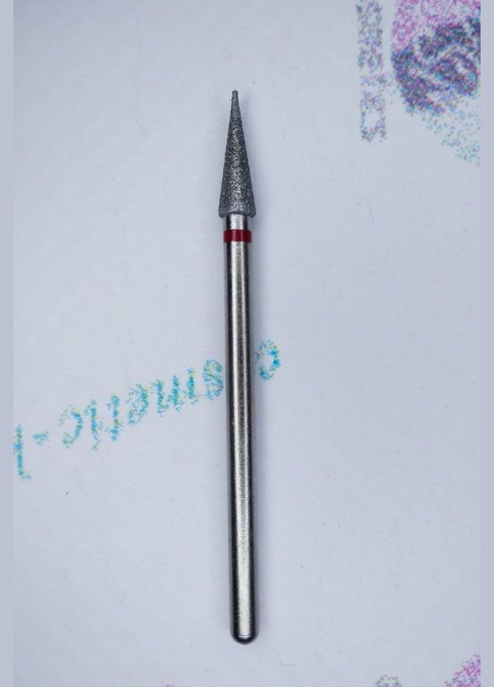 Алмазна насадка для фрезера 806.104.166.514.031 (гострий конус, d-3.1 мм, червона насічка) No Brand (299385971)
