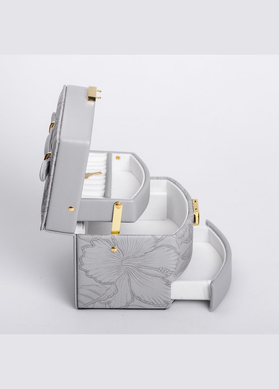 Скринька для прикрас з еко шкіри 3 яруси із замком органайзер для ювелірних виробів HP-5-23G Yiwu (325922738)