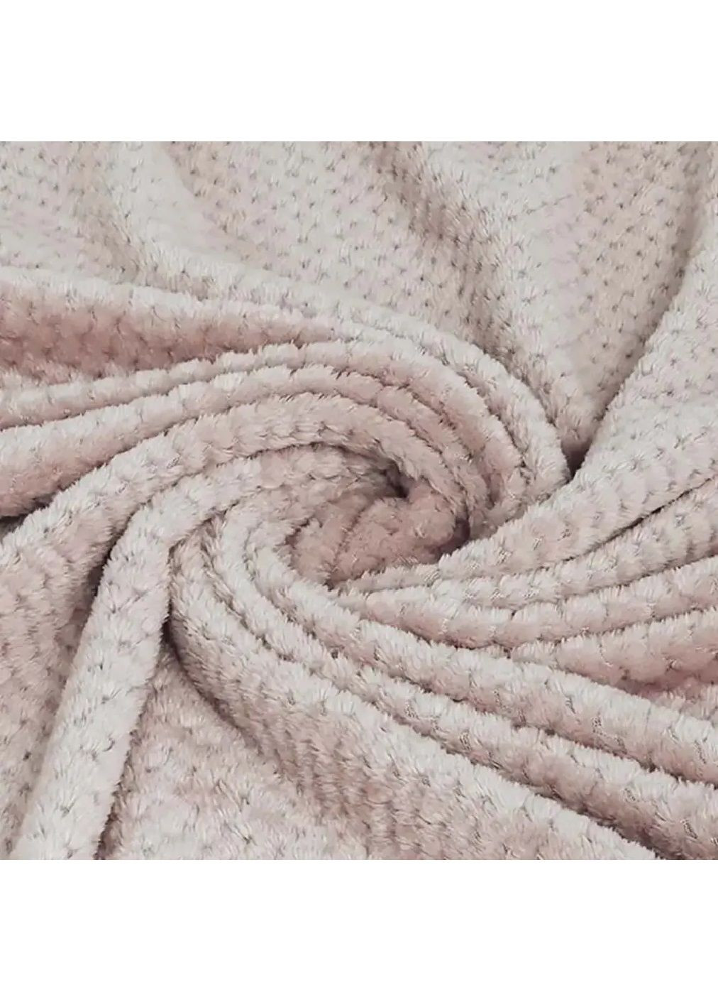 Двоспальний плюшевий плед покривало ковдра з геометричним візерунком на ліжко диван 150x200 см (480772-Prob) Бежевий Unbranded (342230060)