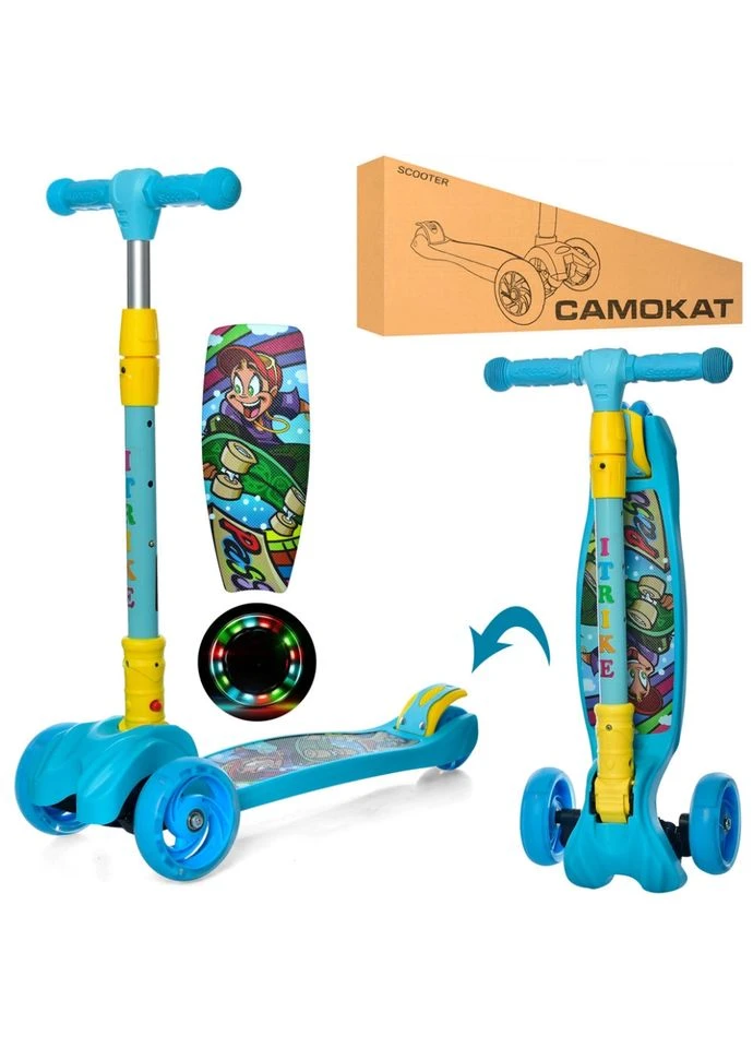 Самокат детский MAXI iTrike JR3-060-11-BL складной No Brand (330019985)