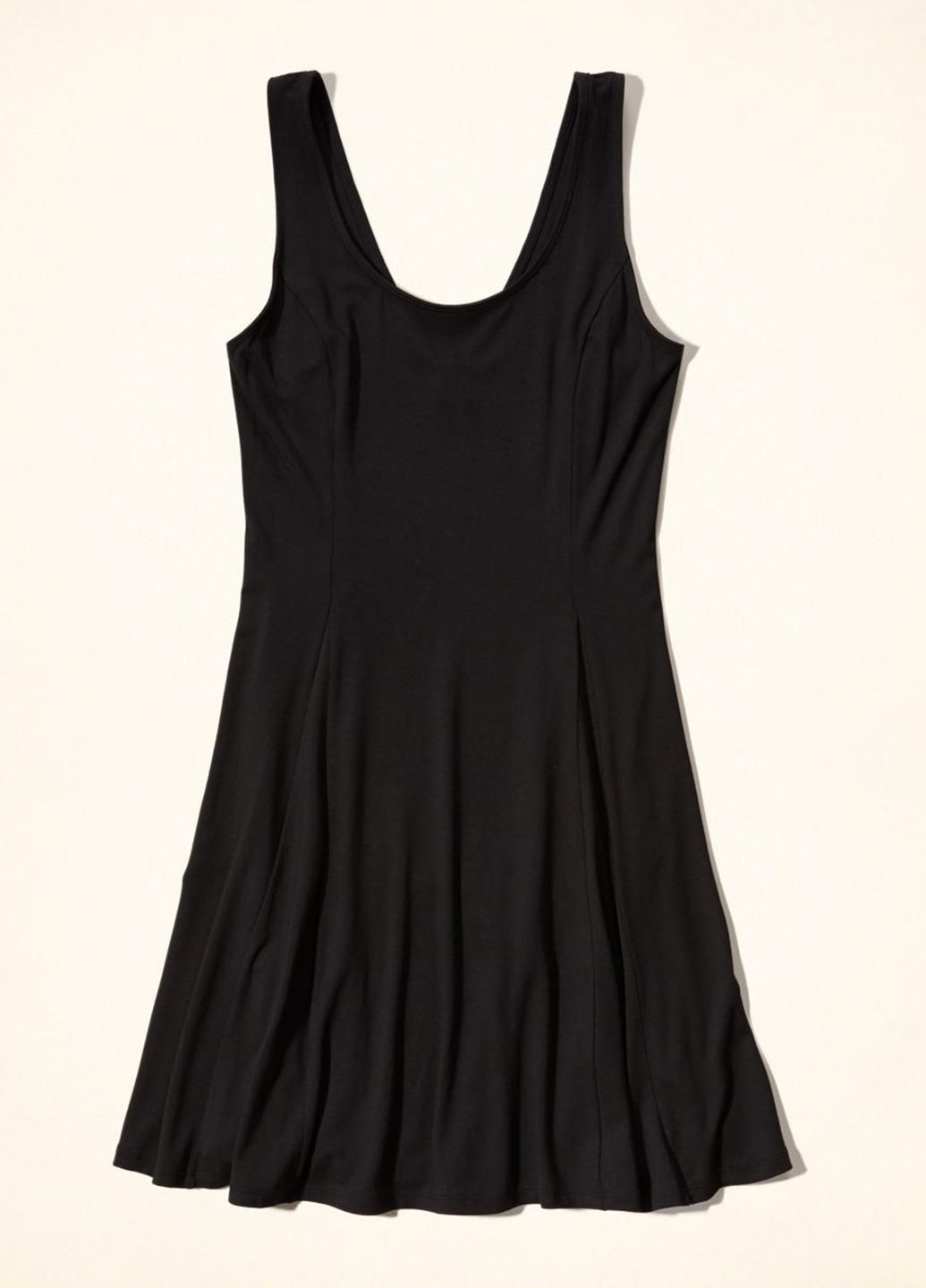 Черный демисезонный платье женское - платье hc6718w Hollister