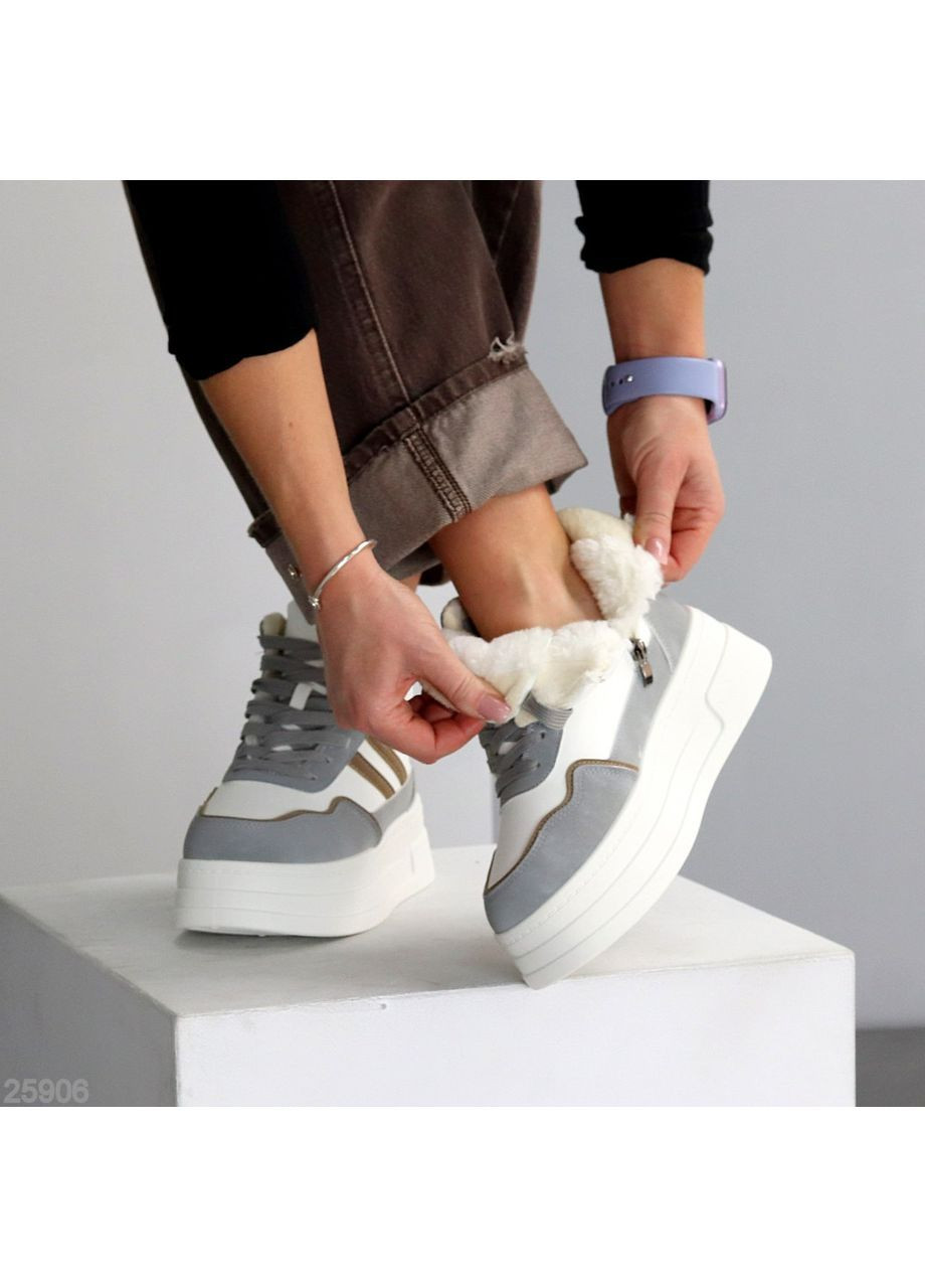 Зимние хайтопы No Brand белые зима (369363766)