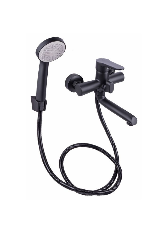 Смеситель для ванны Nicole с поворотным изливом (c душевым гарнитуром) (k35) LDNIC006BLA35180 Black LIDZ 006 (341326358)