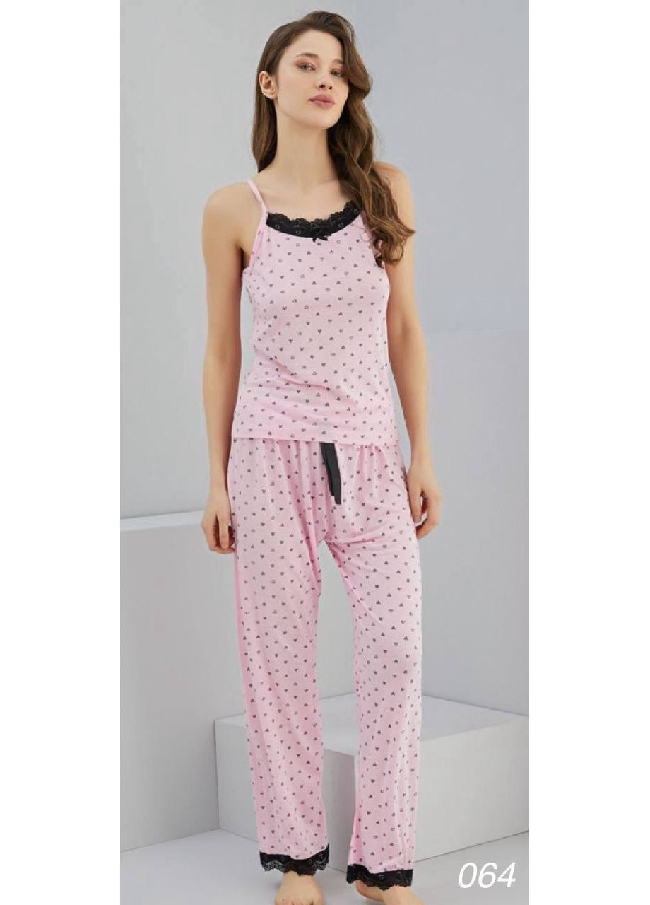 Черная всесезон пижама женская майка + брюки Style Point