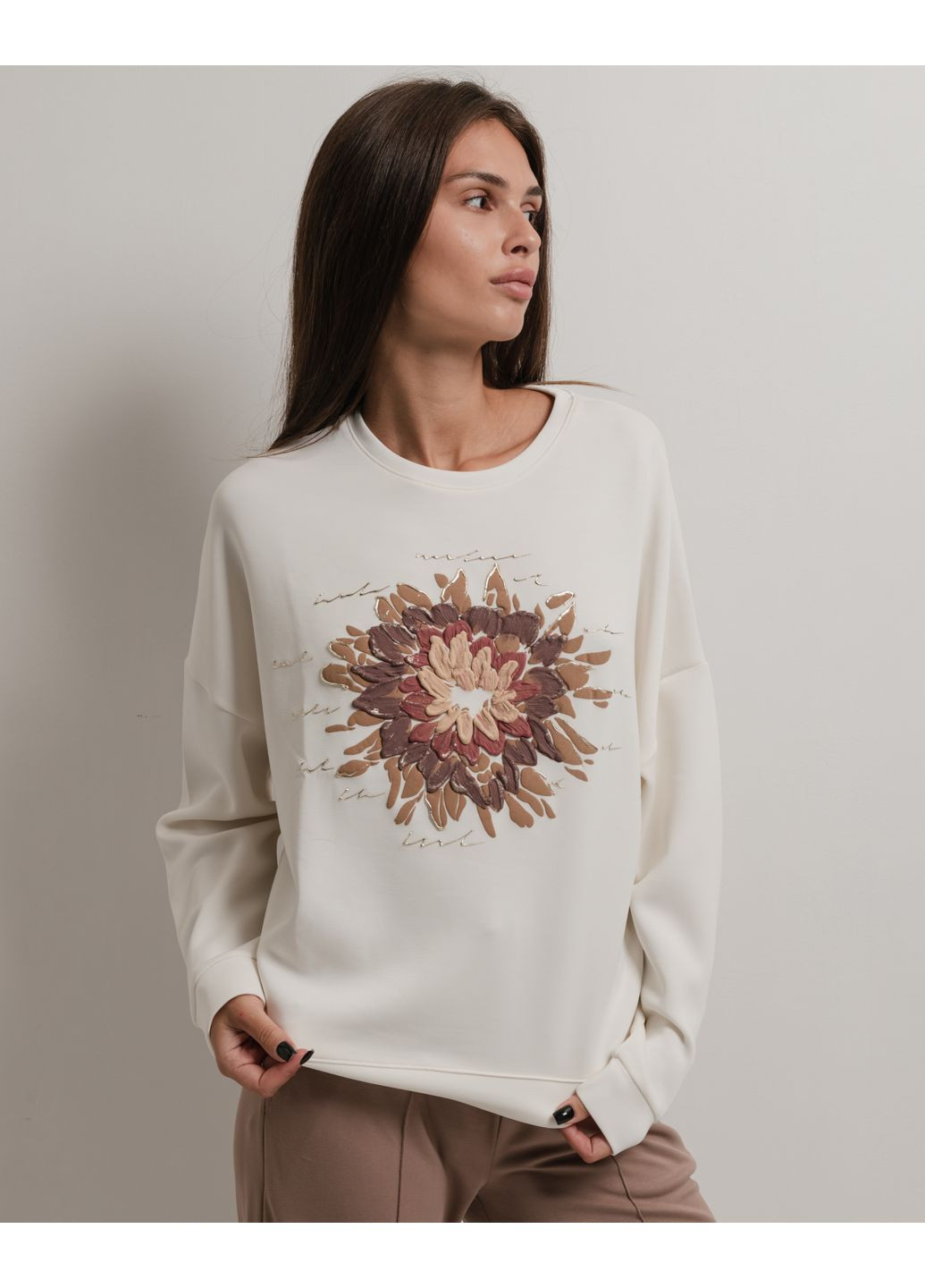 Костюм женский молочный (кофта, штаны) Butella (361408889)