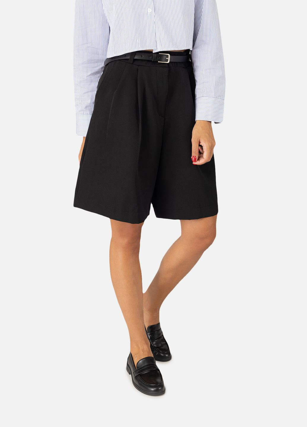 Женские шорты бермуды цвет черный ЦБ-00258189 Yuki (307362374)