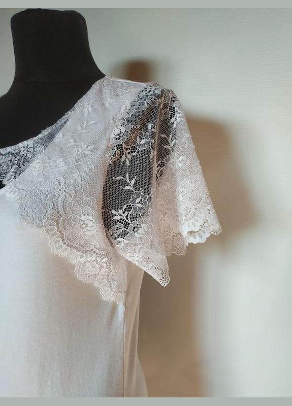 Біла модна біла блуза з вискози та мережива розмір л selena-віолана Violana