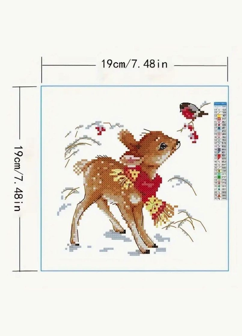 Набір для вишивання за нанесеною на канву схемою "Deerlet".AIDA 14CT printed, 19*19 см Joy Sunday (313613491)