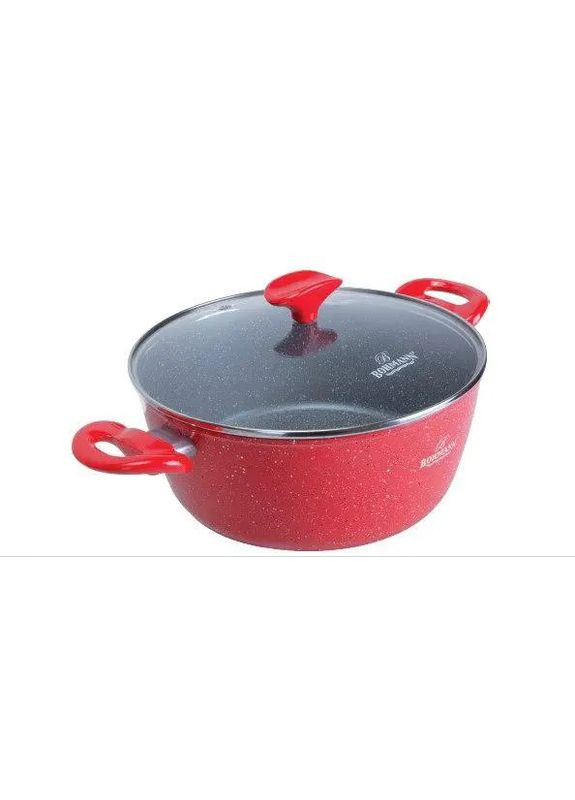 Каструля зі скляною кришкою BH-7357-13-red 26 см 4.3 л Bohmann (348133830)