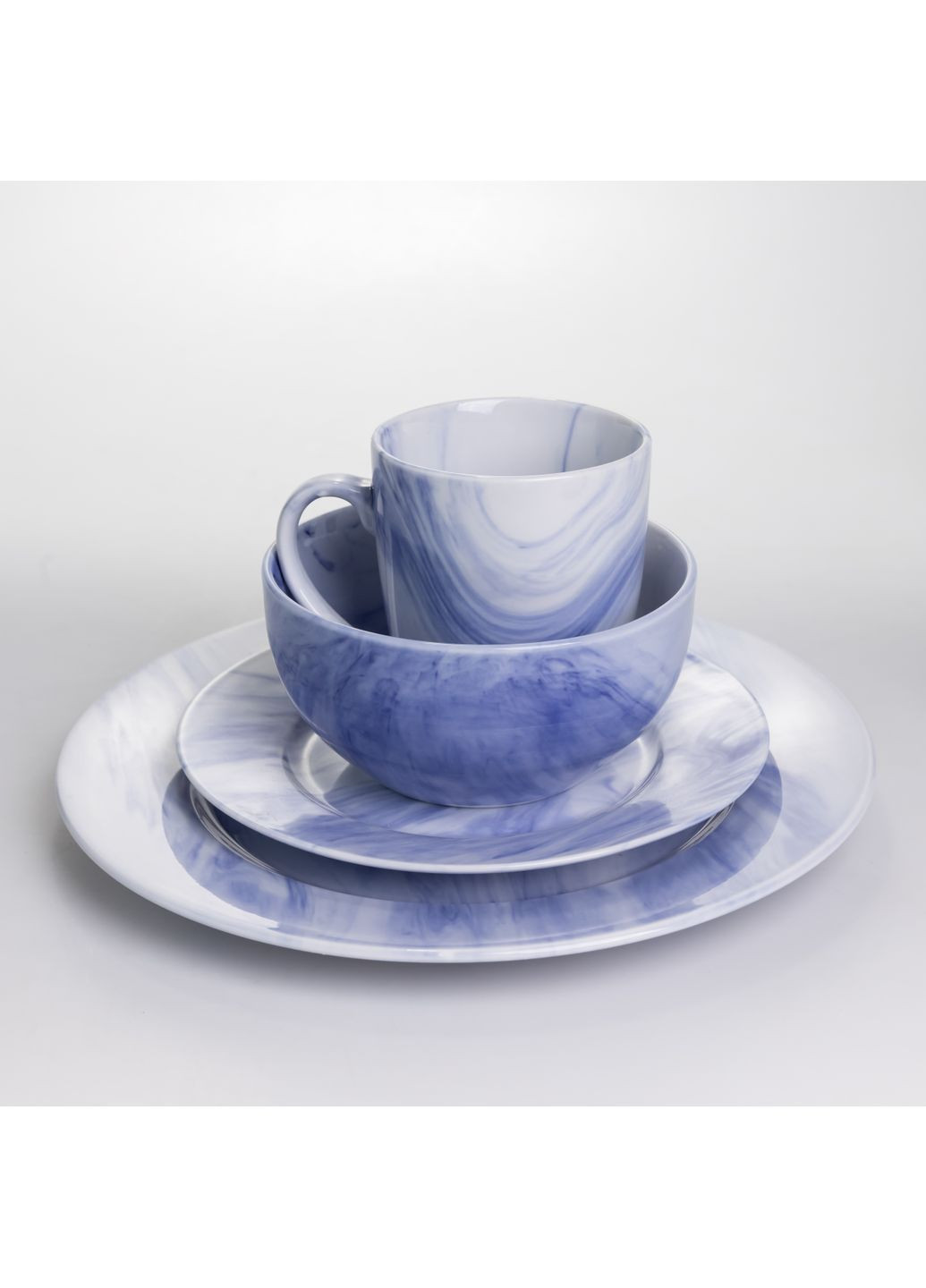 Столовий сервіз із порцеляни Marble Clara 24 предмети на 6 персон Yiwu MD-24-3B No Brand (366830641)