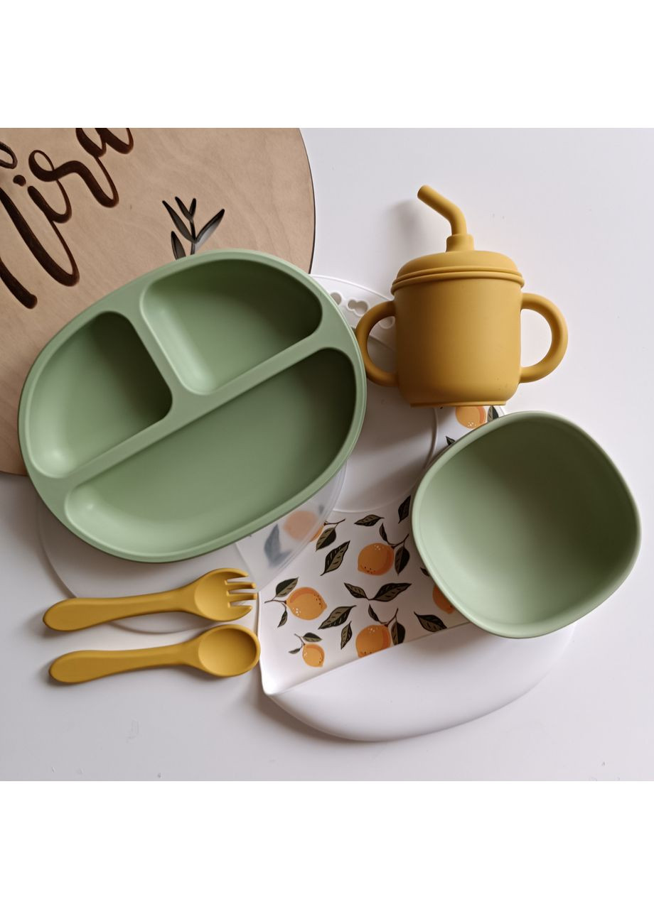 Набор детской силиконовой посуды для первого прикорма 7 ед Детская посуда на присосках (0299) No Brand (368999931)