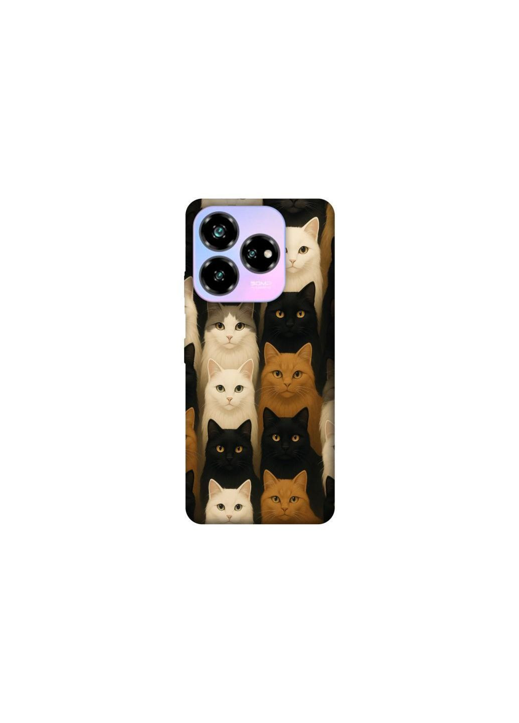 Чохол на ZTE Nubia V60 Colorful Cat Collage Frontalka (363895647)