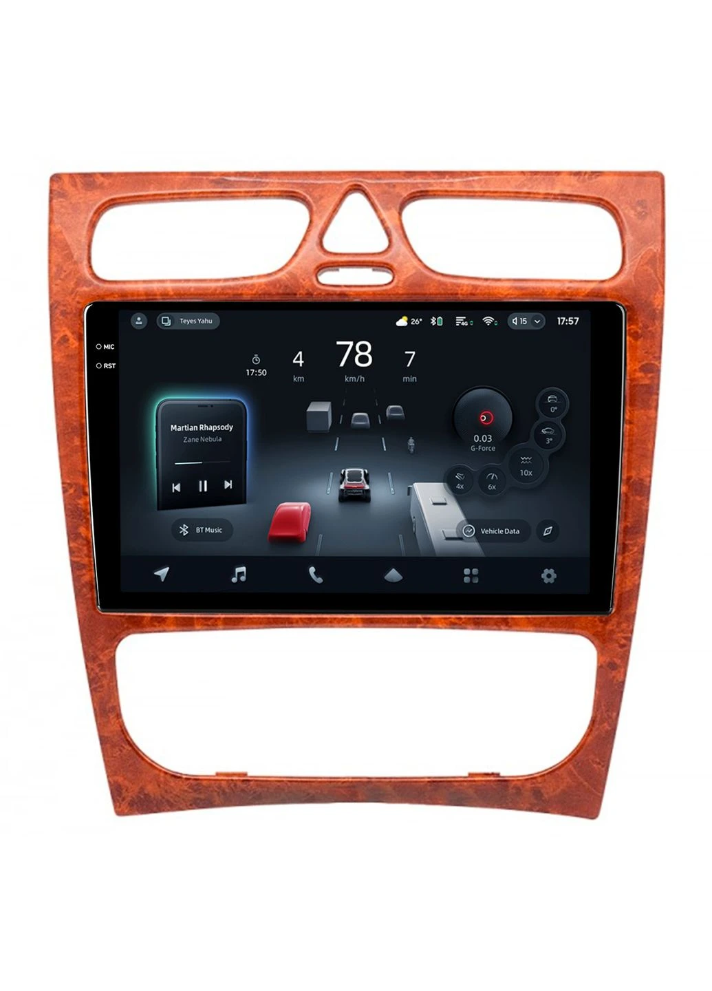 Штатна магнітола CC4 Pro 2k 12+256 Gb Mercedes-Benz C-Class S203 CL203 W203 2000-2004 Wooden 9" Teyes (395846330)