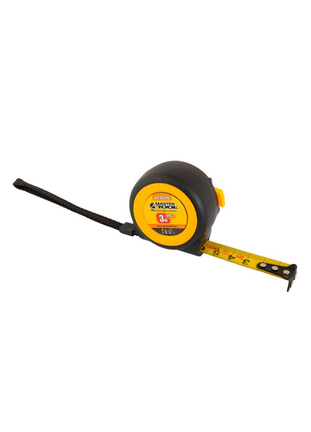 Рулетка измерительная магнитная обрезиненная автостоп 3м x 16мм для точных замеров Mastertool (332206799)