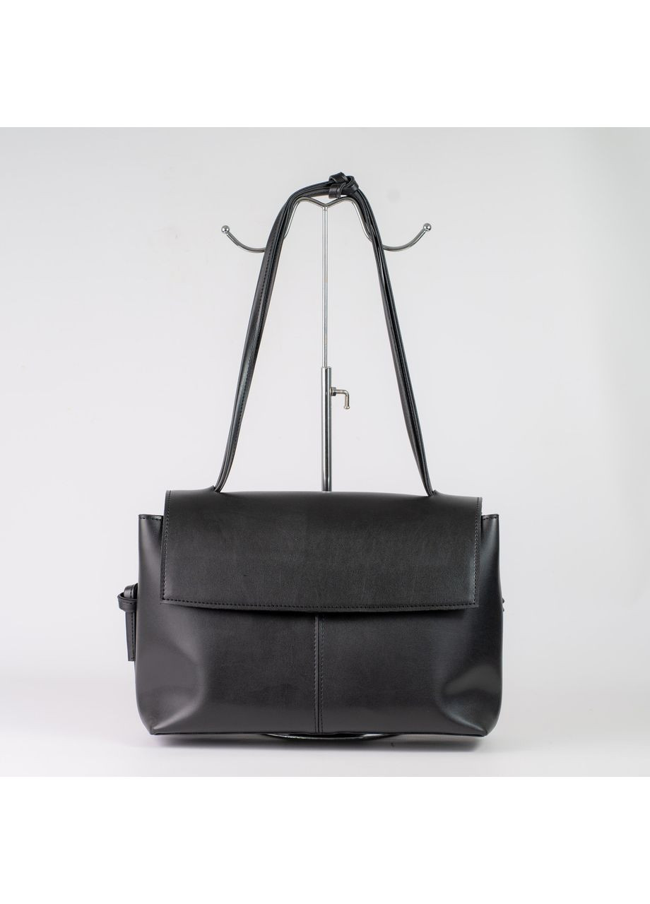 Сумка жіноча стильна з гладкої екошкіри з підкладкою велика довгі ручки на клапані JUGO XENIA 34-25 (353849290)