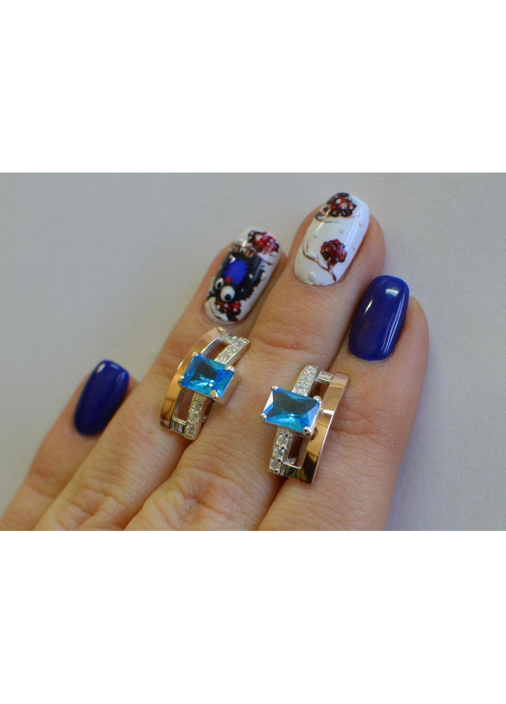 Срібні сережки з золотими пластинами Silver Style (366814254)