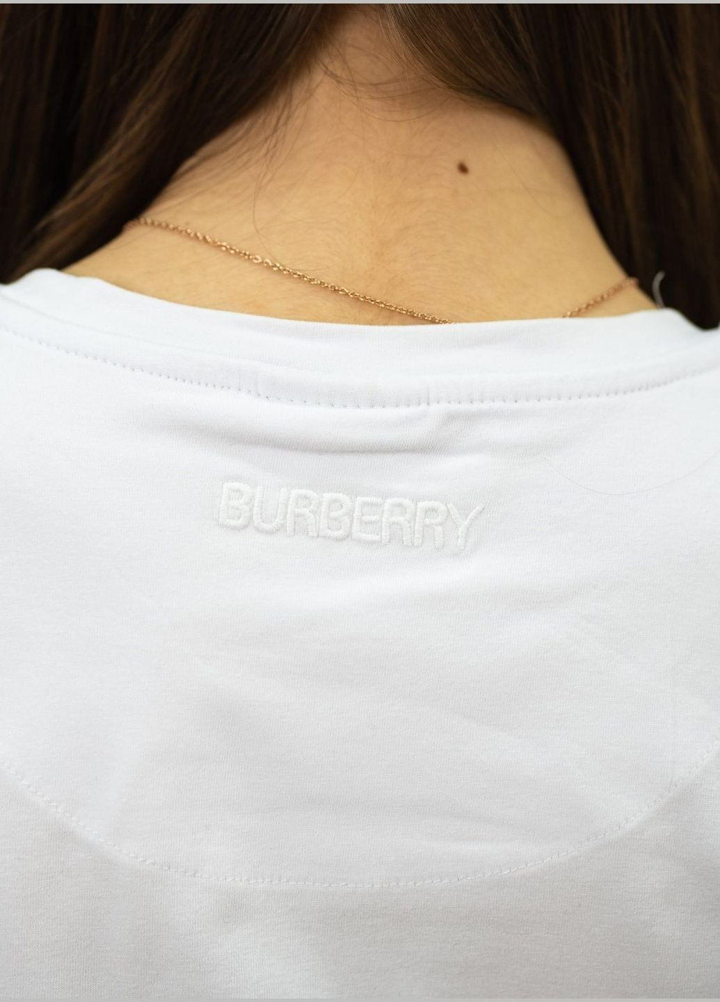 Белая летняя футболка женская b-5048wt Burberry