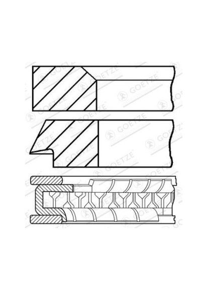 Кільця поршневі FORD 74,50 1,3 OHV 92- (вир-во ) GOETZE (368131638)