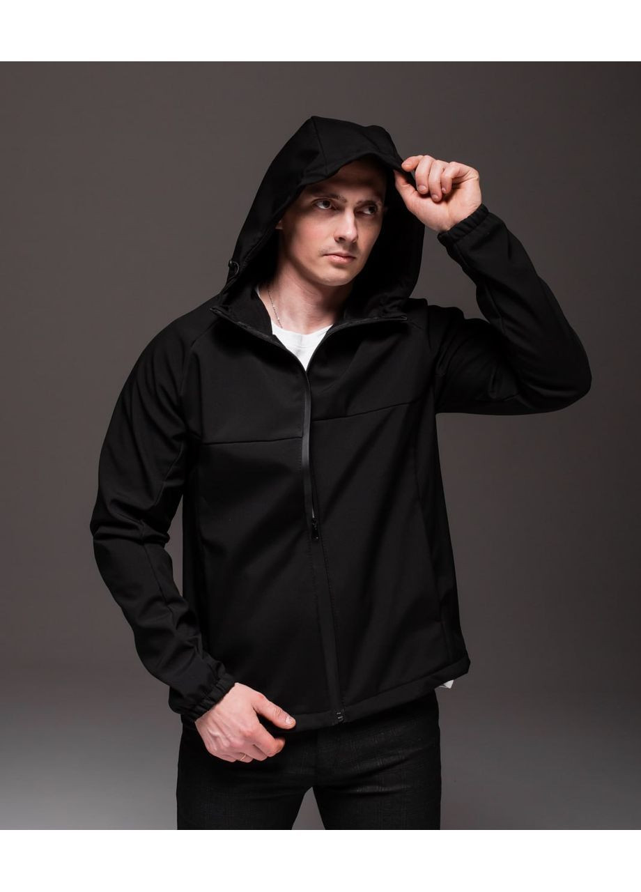 Черная черная куртка soft shell на флисе No Brand