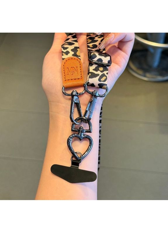 Универсальный текстильный ремешок-шнурок для телефона регулируемый по длине в расцветке леопард No Brand (328958180)