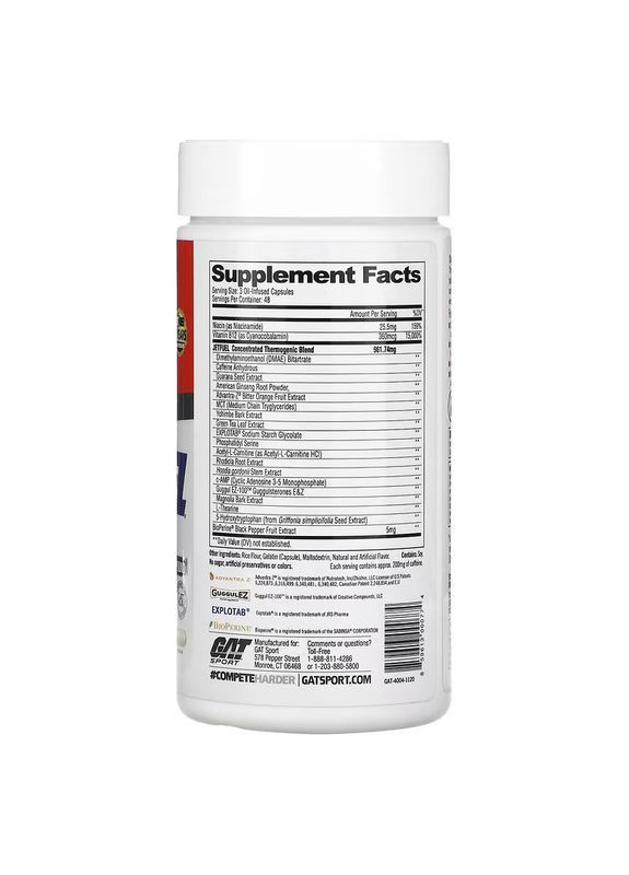 Жироспалювач German American Technologies JetFuel Original 144 капсул Gat (365309681)