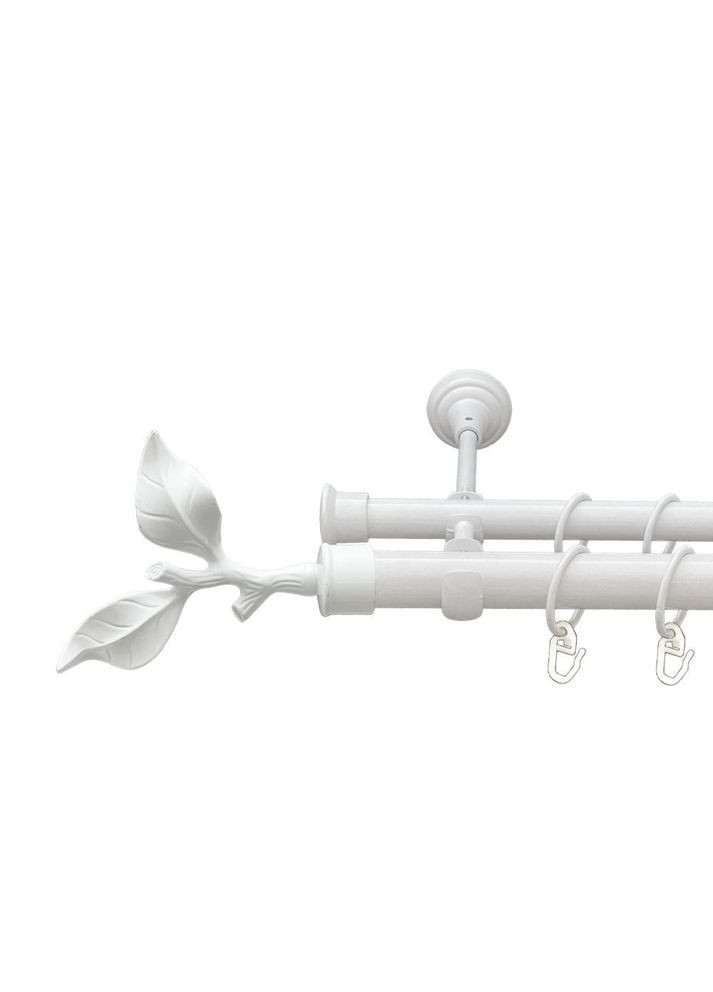 Карниз Листок Розы металлический двухрядный открытый гладкая труба Арктис 25\19 мм 240 см (00-00021155) ORVIT (300688127)