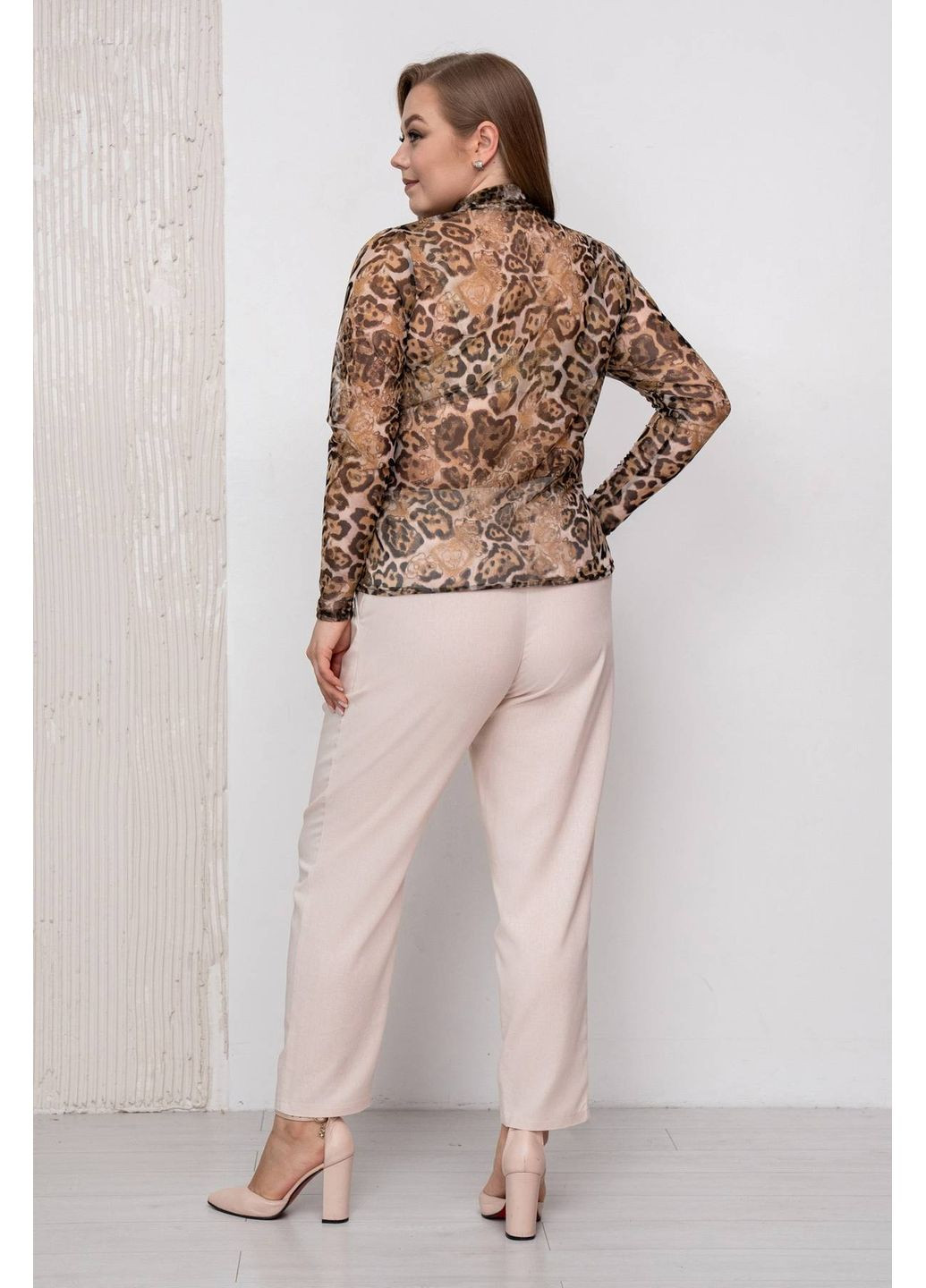 Гольф зі стрейч-сітки ТЕЗ коричневий Tatiana (349442014)