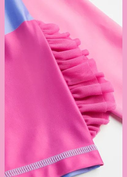 Розовый футболка-лонгслив для купания с защитой upf 50 для девочки 1064763-002 H&M