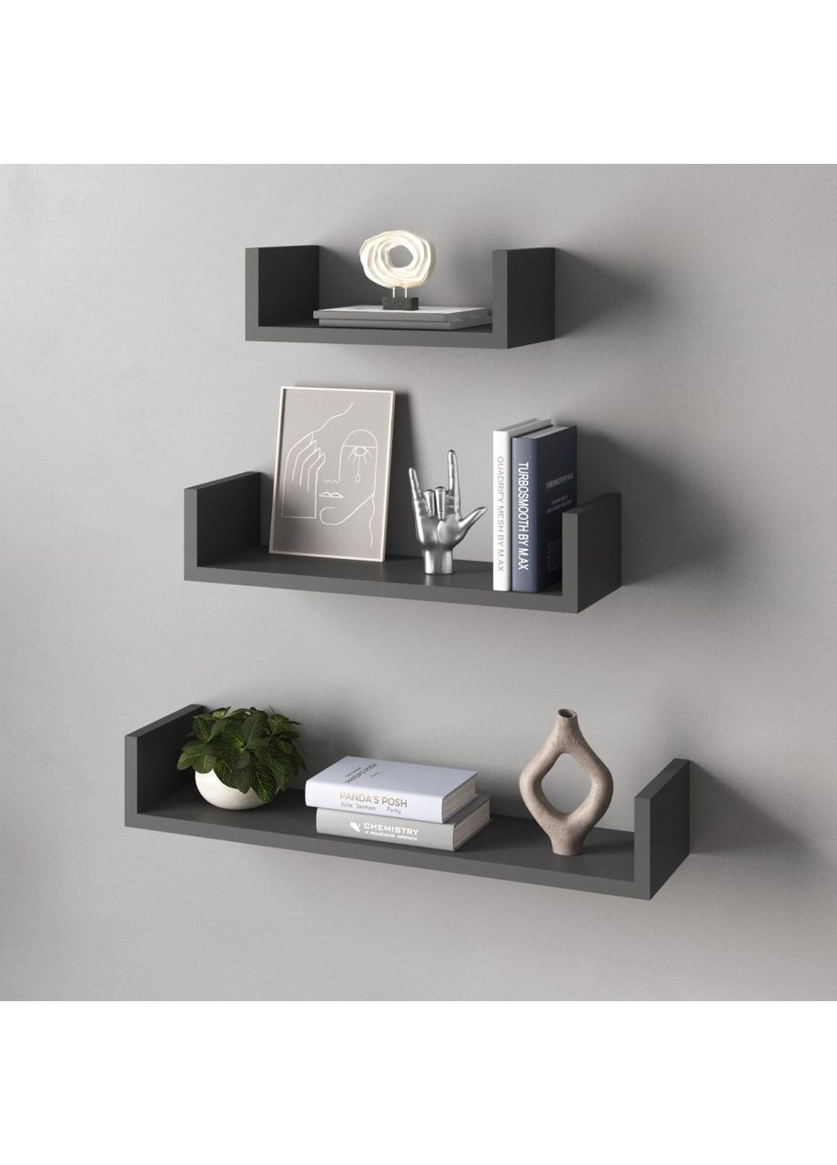 Комплект настінних полиць 3 шт. з ламінованого ДСП (hm-37-an) VAYS (363134666)