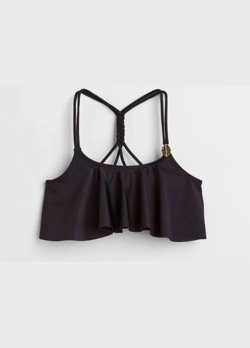 Верхня частина купальника з воланами для дівчинки 1029495-002 чорний H&M (342745548)