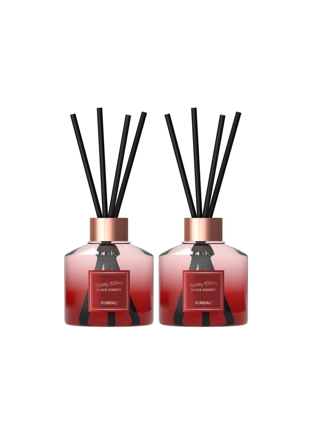 Набір аромадифузорів для домy Чорна вишня Perfume Diffuser Holiday Edition Black Cherry 200 мл*2 шт. Kundal (369149586)