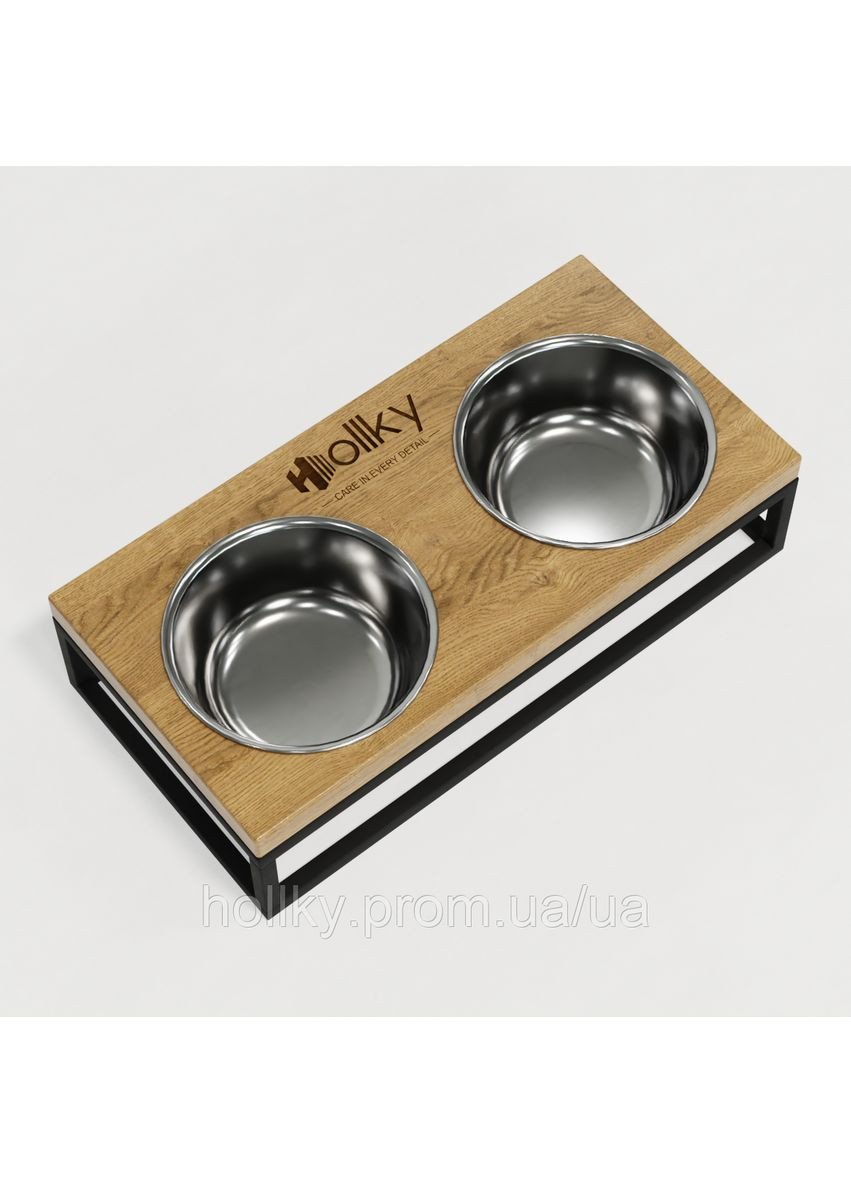 Миски на подставке для маленьких собак и кошек Base S (2×0,45 л) BS-36187-BLNT Hollky (365652732)