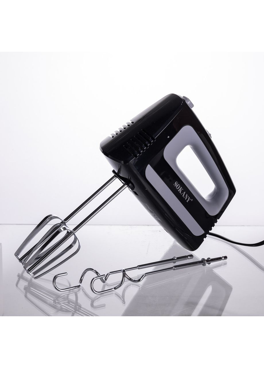 Стационарный миксер CX-6622 с чашей 3.5 л, 400 Вт, 5 скоростей, 2 насадкиЧерный Sokany (368290254)