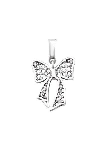 Подвес серебряный Бант с россыпью белых фианитов No Brand (333705788)