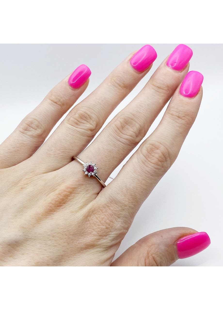 Каблучка срібна зі смарагдом 16,5 1,35 г No Brand (370142543)