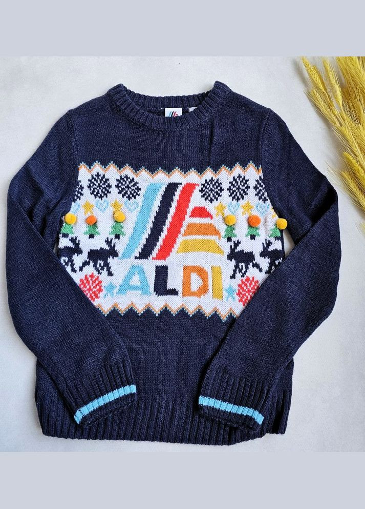 Темно-синий свитер вязаный детский oeko-tex🌿кофта вязаная детская Alive Светр