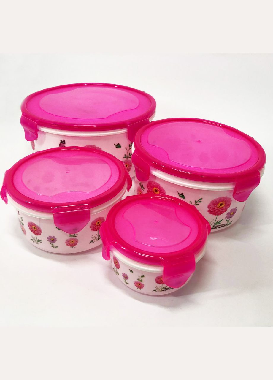 Набор пластиковых судков UN-1512. Цвет: розовый Unique (364663907)