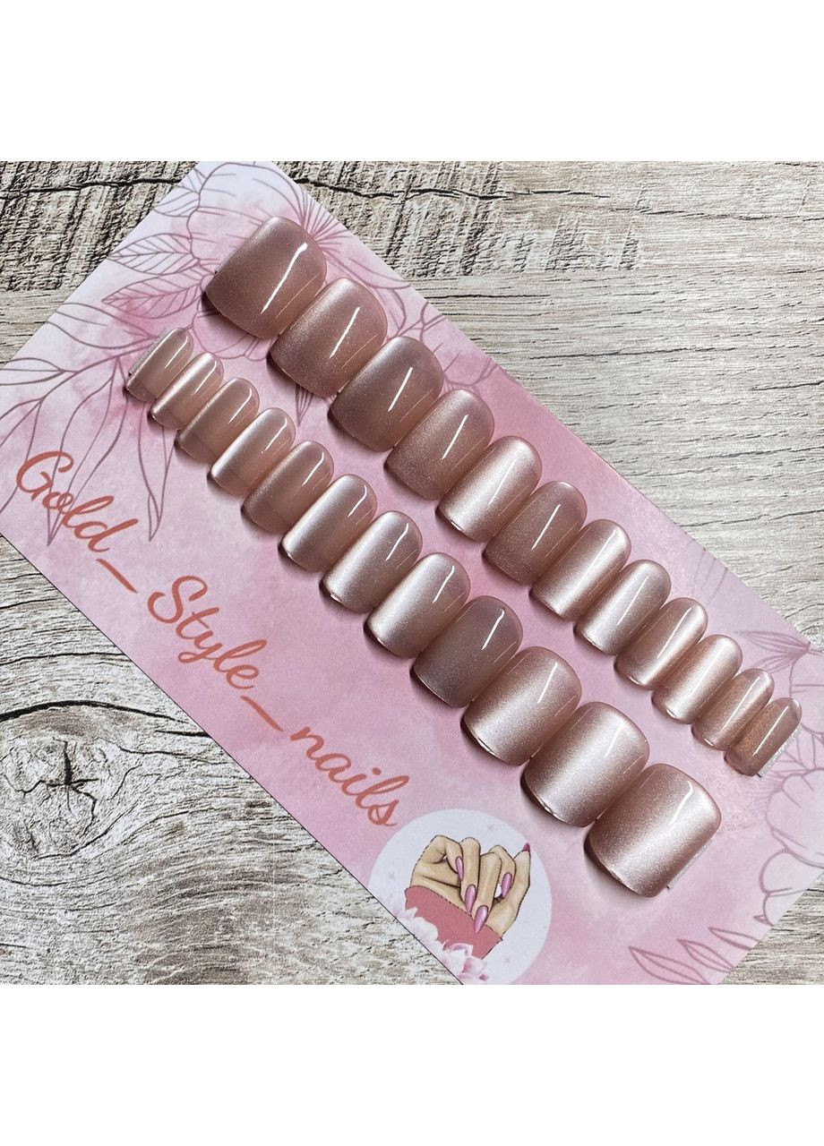 Накладні нігті котяче око, набір 24 шт No Brand (372114353)