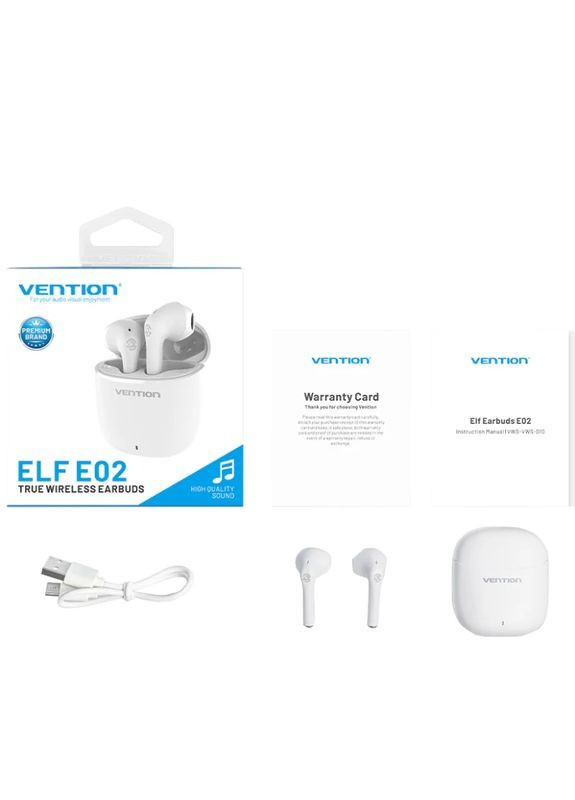 Навушники TWS Elf Earbuds E02 White Vention (322131677)