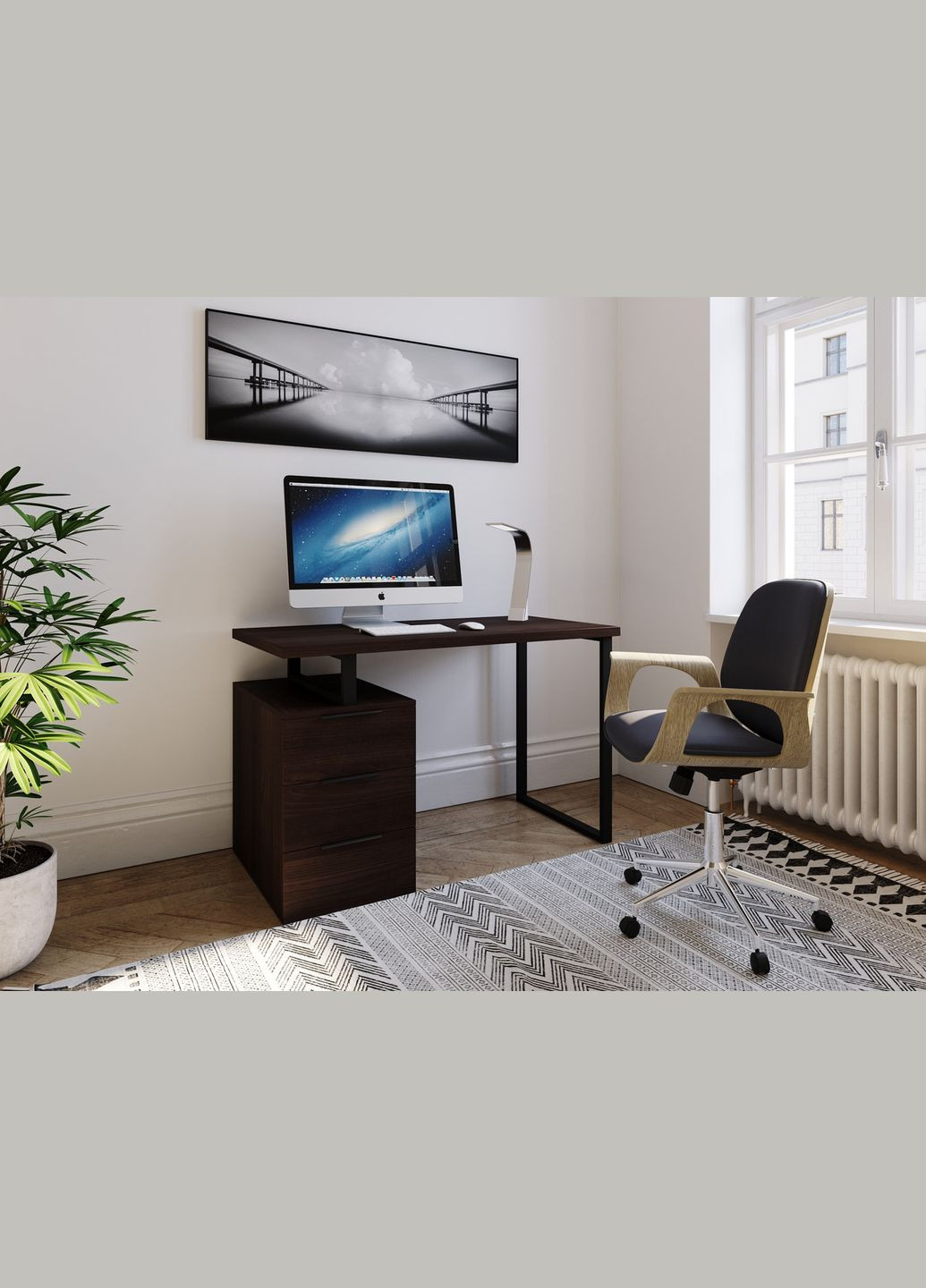 Стол компьютерный на 3 ящика, письменный стол MX-0003 от MORELI (335423334)