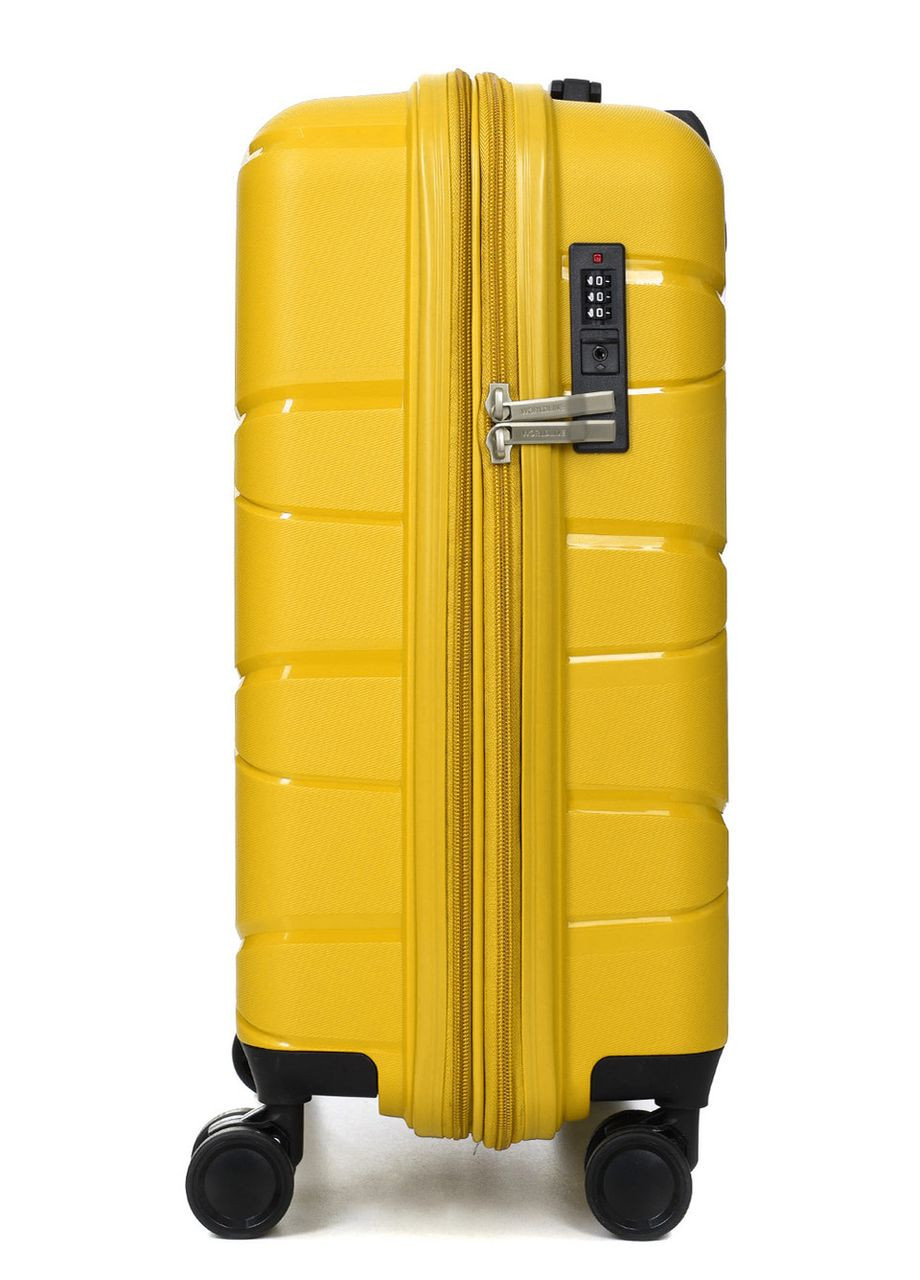 Чемодан малый S полипропилен жёлтый 55х38х24+5см/49л/3кг/ 289 WORLDLINE (324802225)