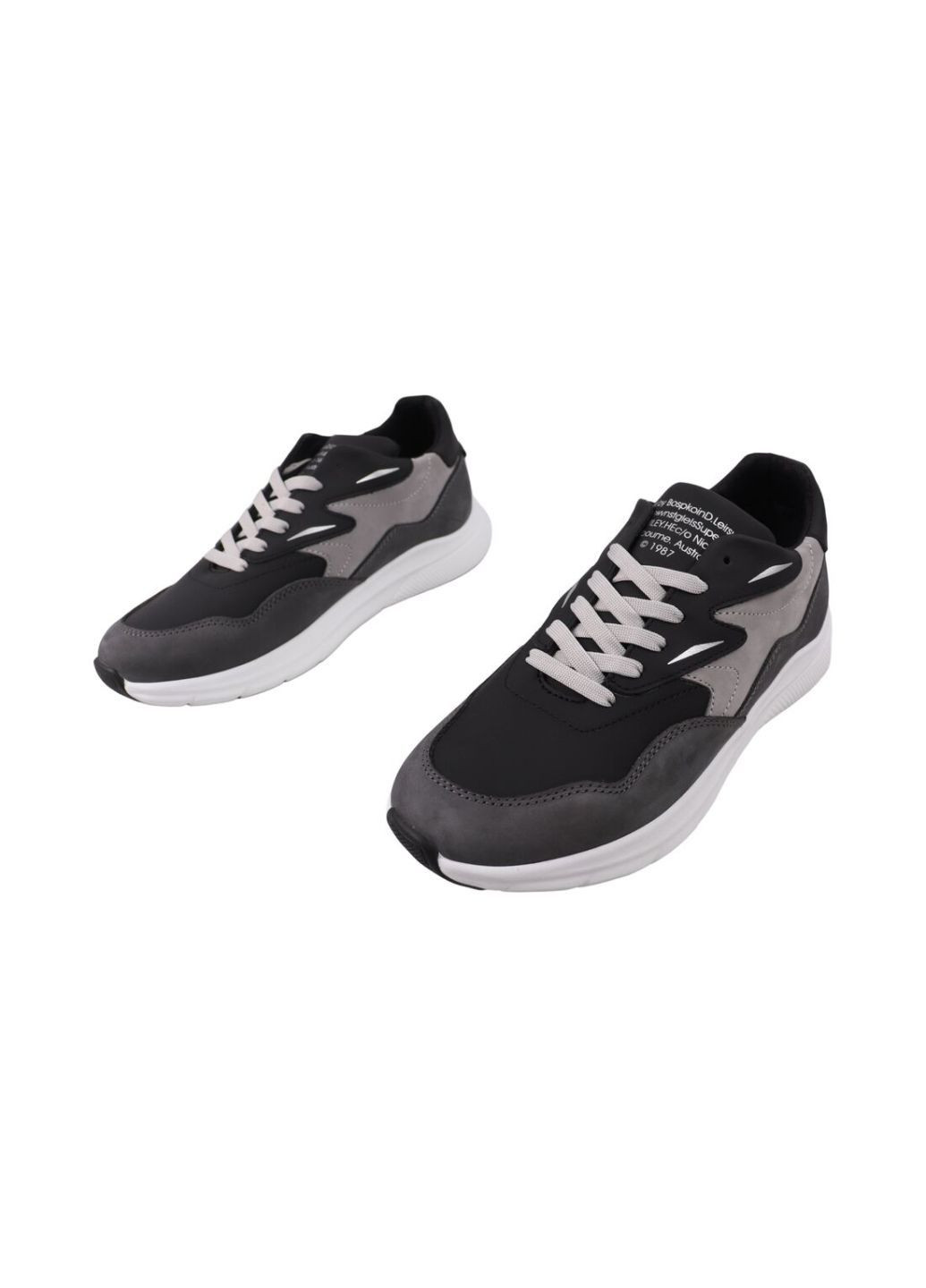 Серые кроссовки мужские серые натуральная кожа Konors 886-25DK