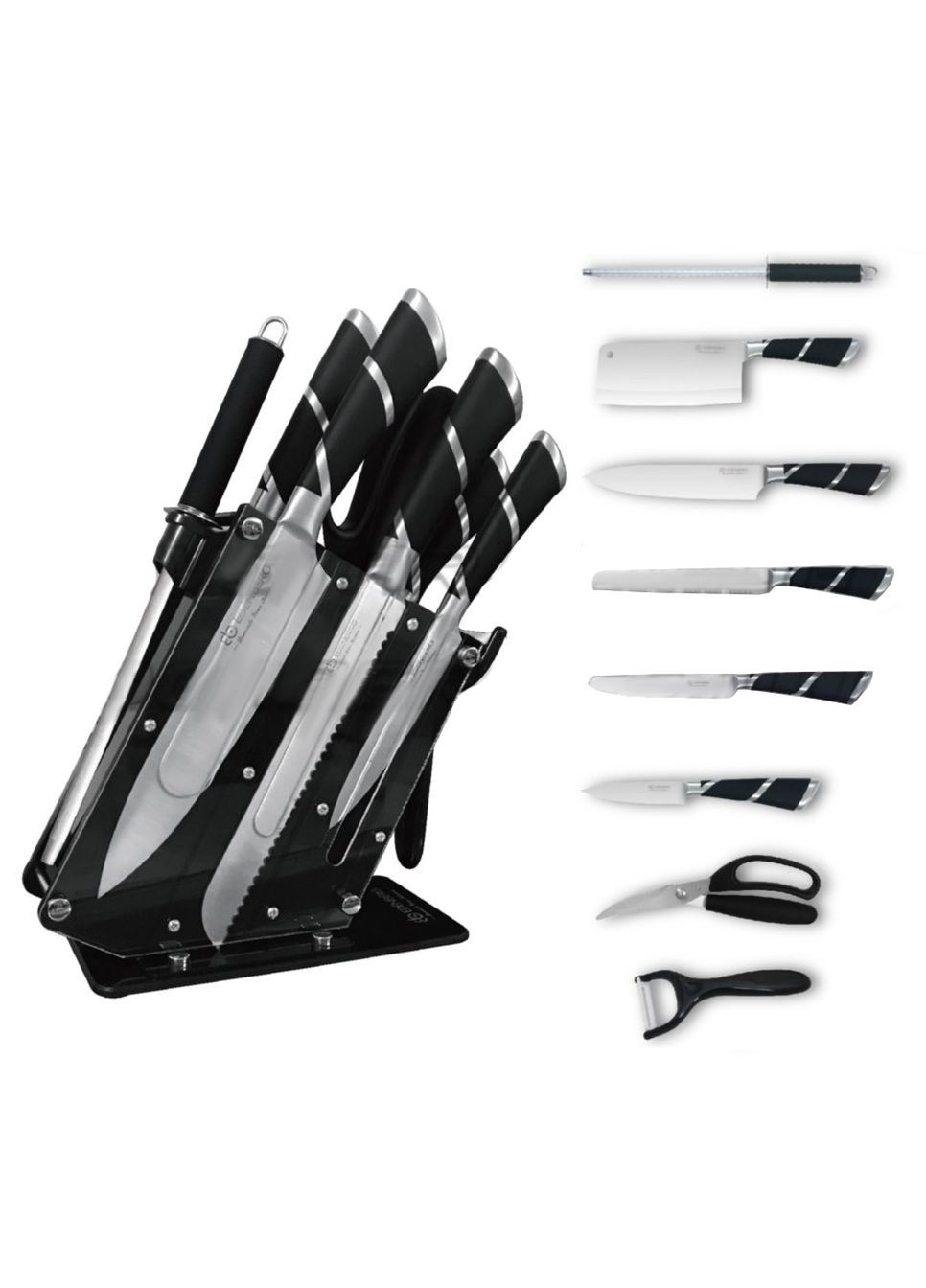 Набір ножів на підставці 9 предметів EB3613 Edenberg комбінований,