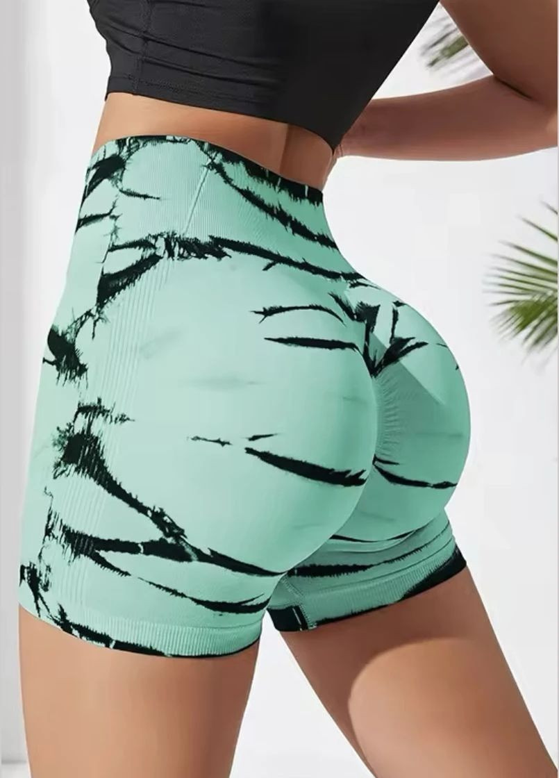 Жіночі спортивні безшовні шорти для фітнесу тай-дай No Brand (358686612)