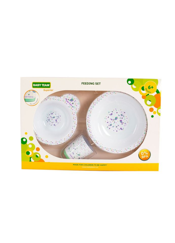 Дитячий набір для годування 6093 (тарілка, миска, чашка) Baby Team (343275306)