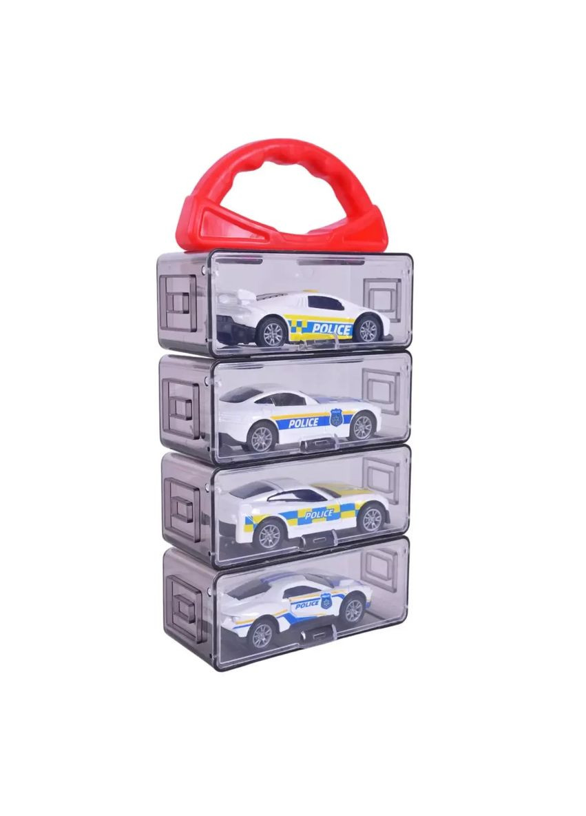 Іграшка набір машин легкових поліція металевих 4 штуки 485-2A Ціна за бокс 12 штук No Brand (362429039)
