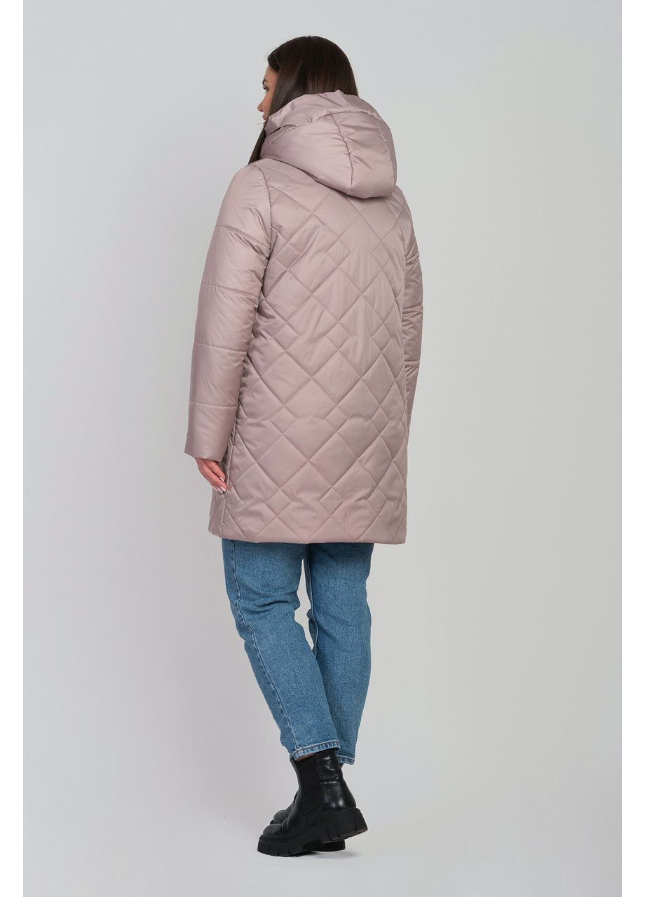 Бежева демісезонна стильна жіноча бежева демісезонна куртка з капюшоном Liardi