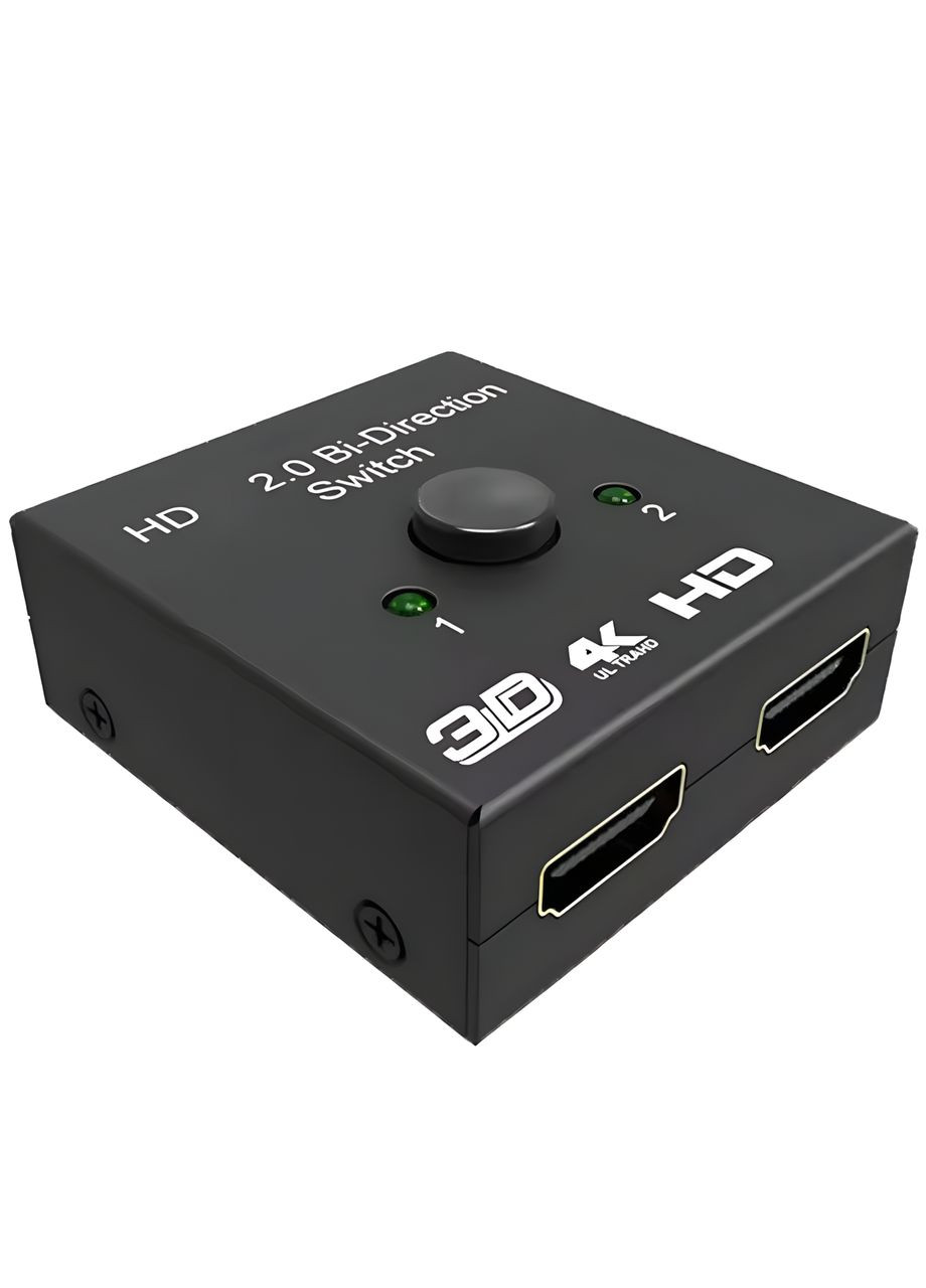 Двоспрямований HDMI комутатор розгалужувач на 2 порти для ПК ноутбука ТВ і консолей No Brand (357226807)